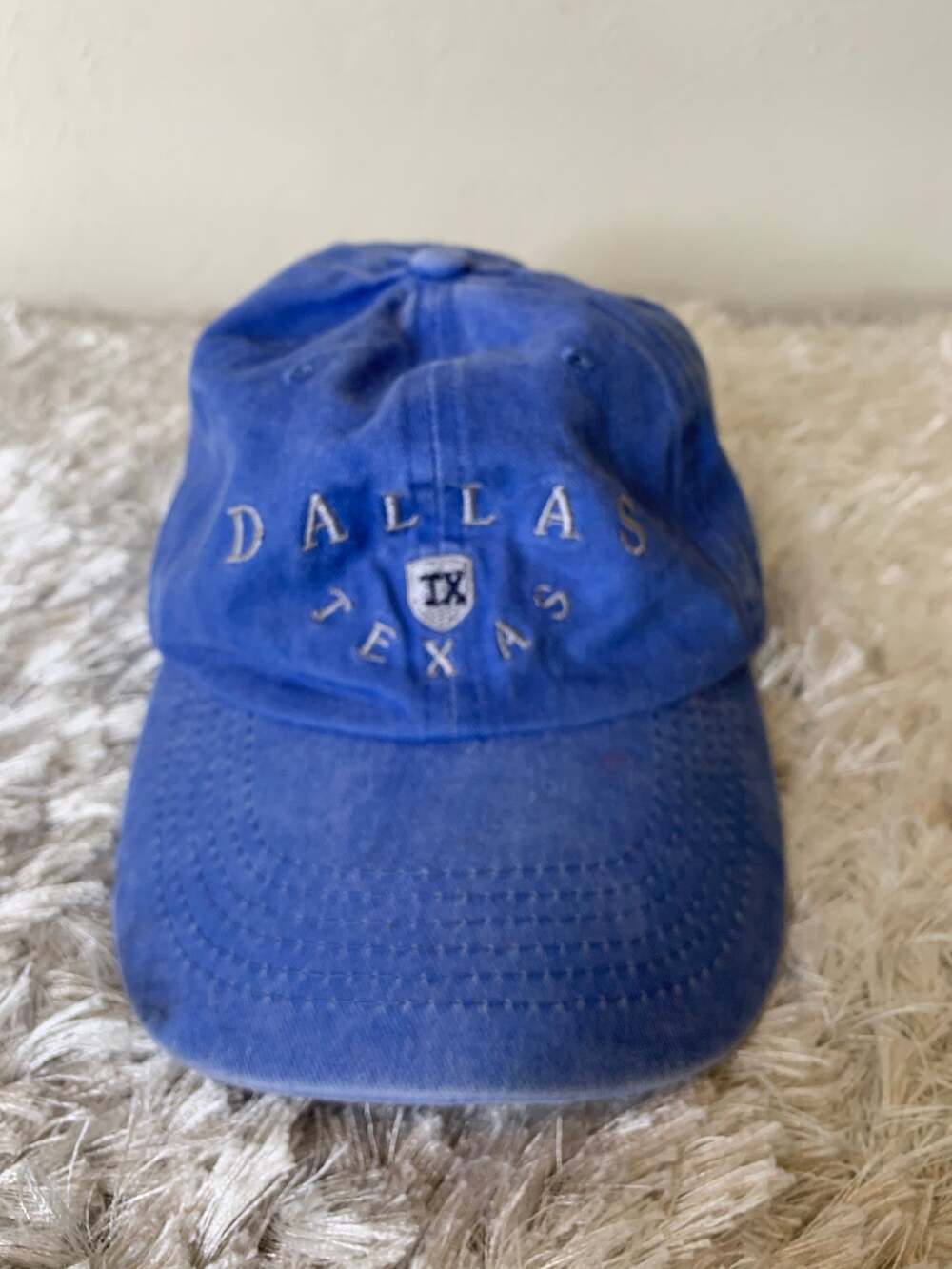 Faded Blue Dallas Texas Baseball Cap Adjustable  Strap